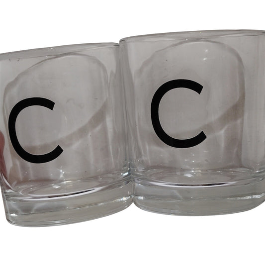 2 Modern Expressions High Ball Glasses – Monogram “C”, 8.5 fl. oz. Each