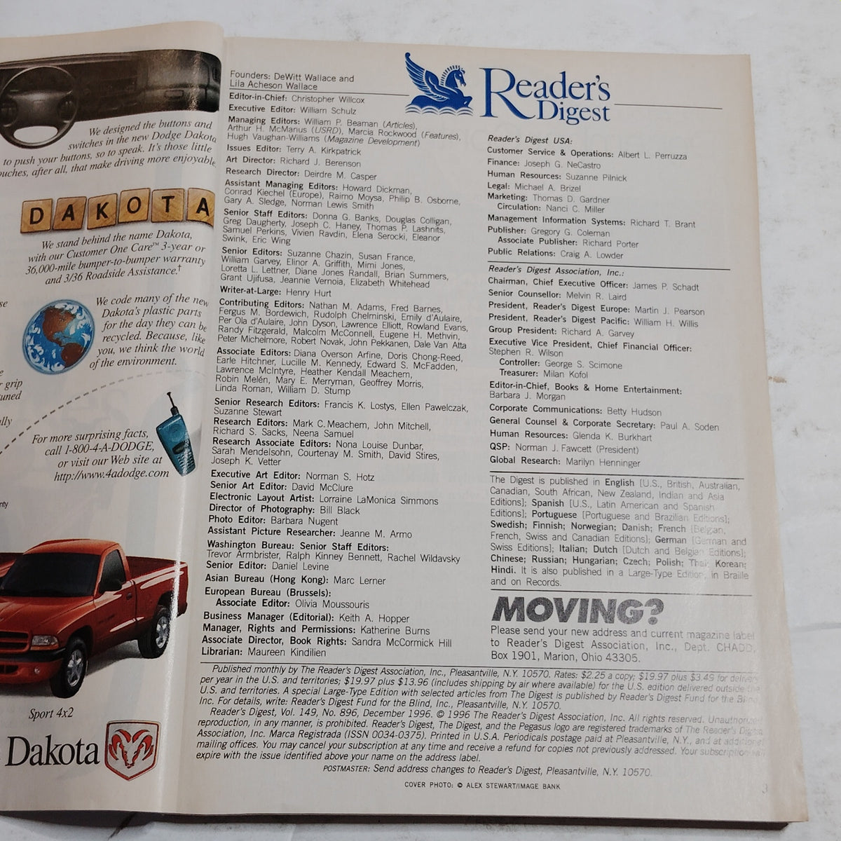 Reader's Digest Magazine December 1996 Vol. 149 No. 896 Vintage Back Issue