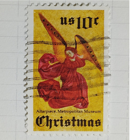 1974 U.S. Christmas 10¢ Angel Stamp – Scott 1550 – Perussis Altarpiece – Used