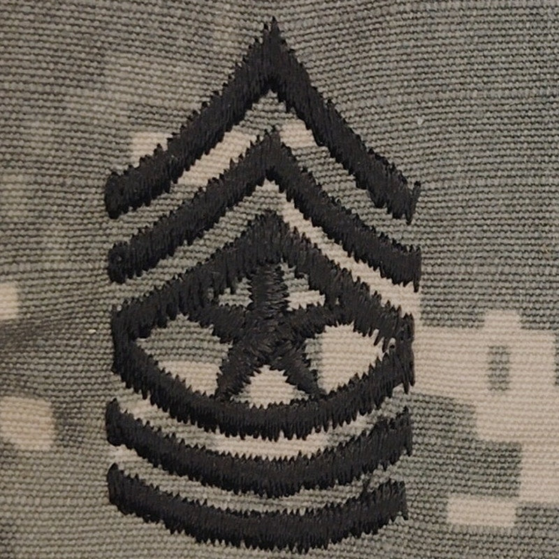 Vintage US Army Sergeant Major SGM E‑9 Patches ACU Digital Sew‑On 4‑3/8" × 3"
