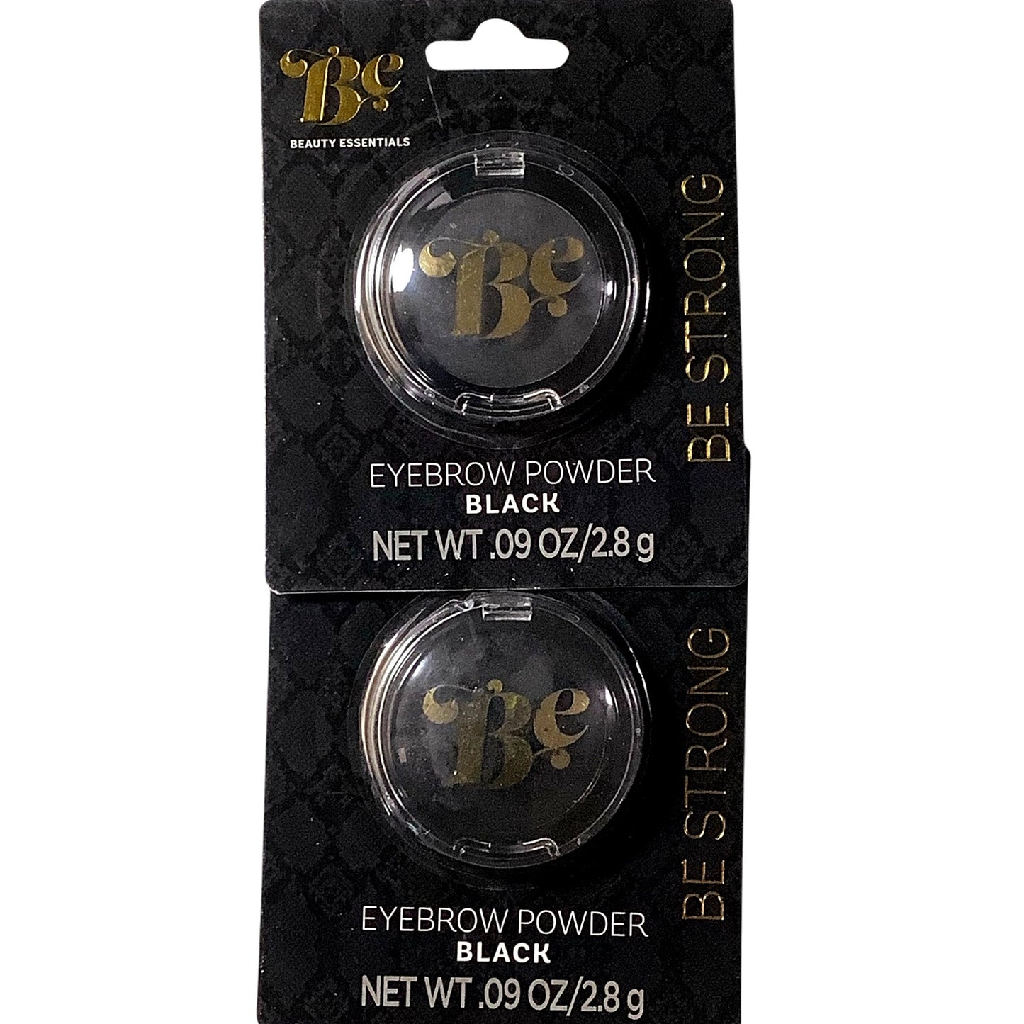 2-PK Beauty Essentials Eyebrow Powder, Black, 0.09 oz. / 2.8g, Travel-Friendly