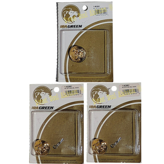 Ira Green Marine Corps: Three 40 Ligne Anodized Buttons (Only 2 Toggles Present)