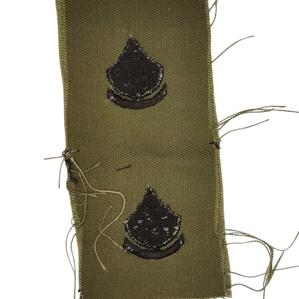 US Army PFC E‑3 Subdued OD Sleeve Chevrons Pair 4‑1/4" × 2" Sew‑On