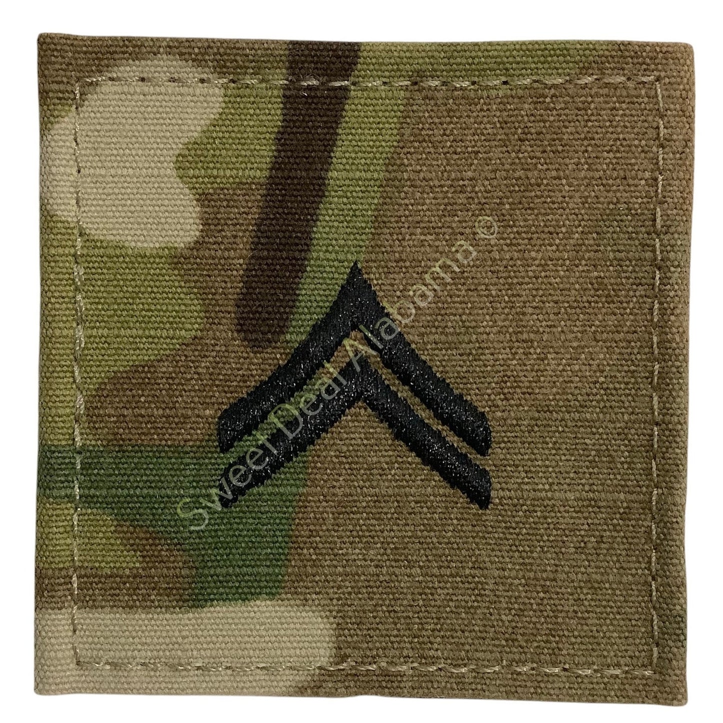 U.S. Army Corporal (E-4) OCP Rank Sew-On Insignia, Multi-Camo, 2" x 2"
