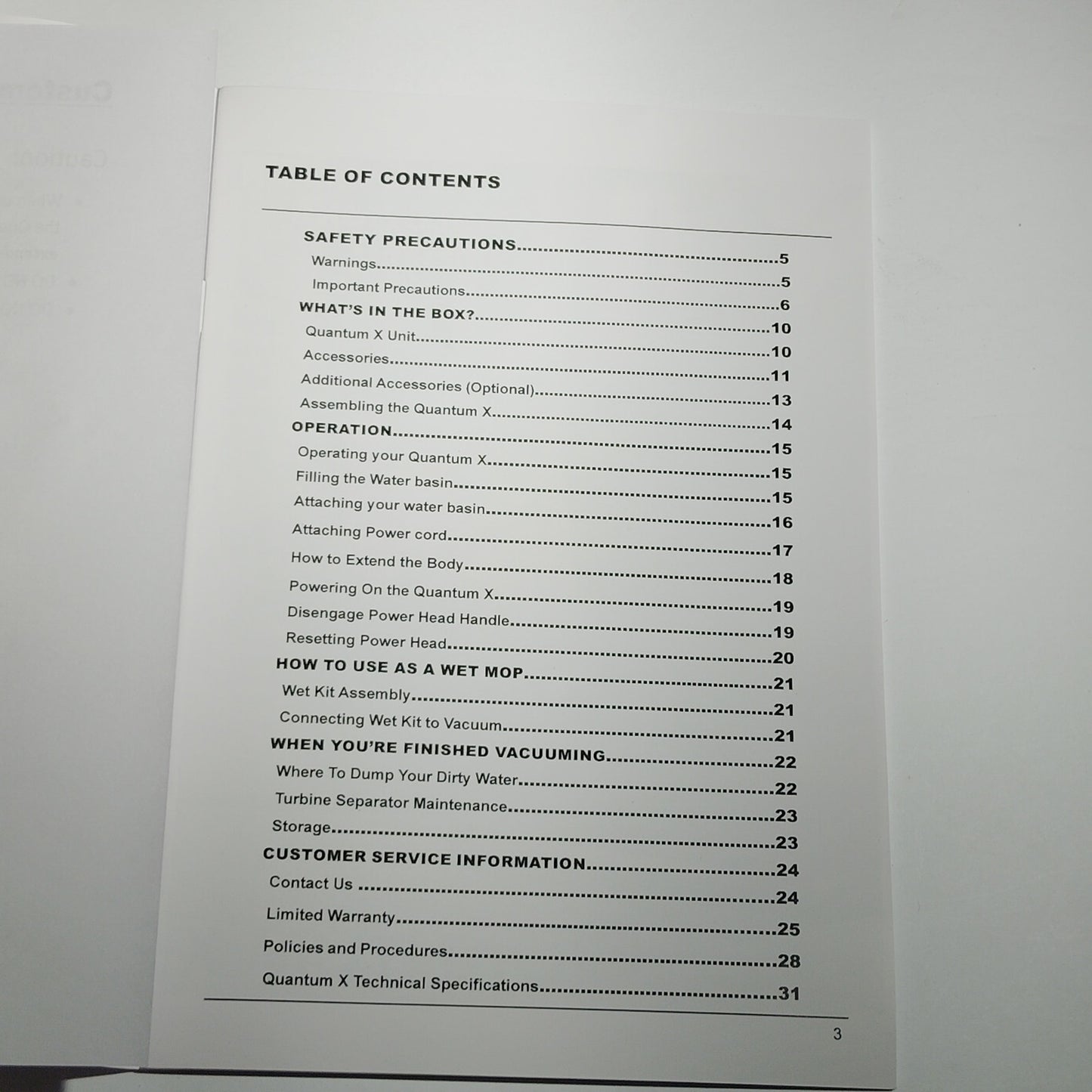 Quantum X QX‑8002 User Manual Guide Original Replacement Documentation