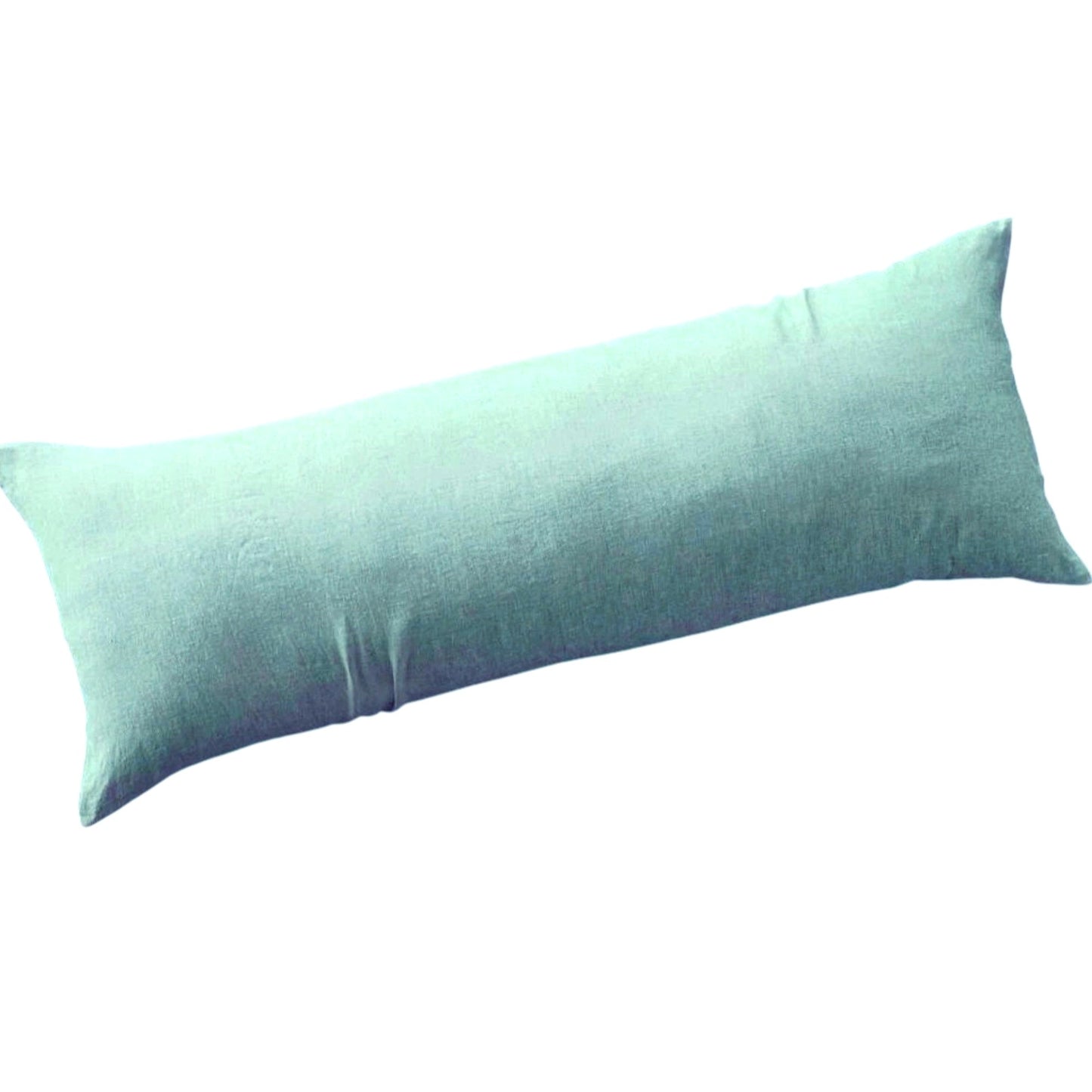 Casaluna Linen Body Pillow Cover – Light Teal, 100% Linen, Zippered, 52" x 20"