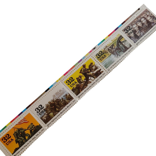 Strip of 5 – 1995 USA 32¢ WWII 50th Anniversary MNH