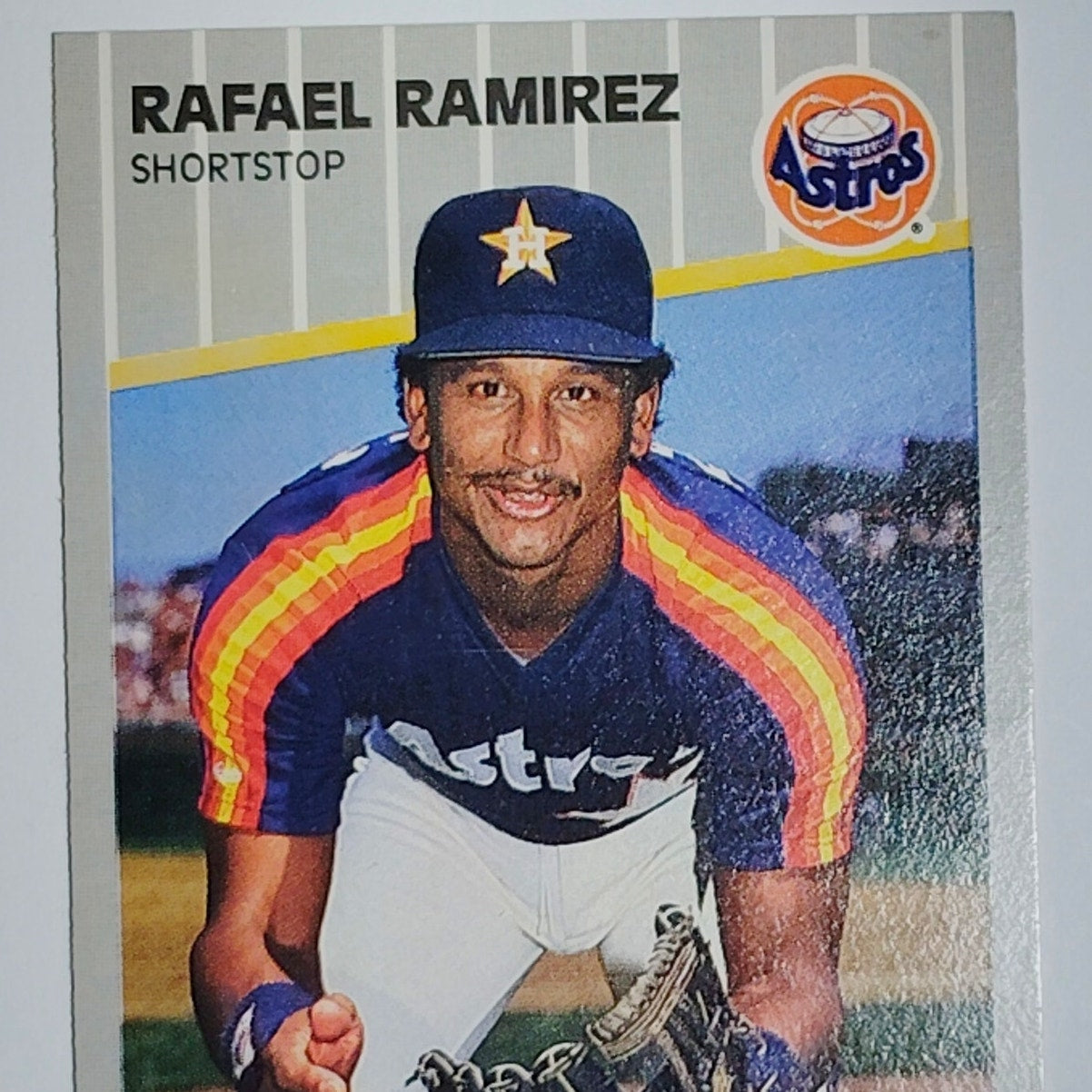 1989 Fleer Rafael Ramirez #365 Houston Astros Shortstop - Rainbow Jersey VG/EX