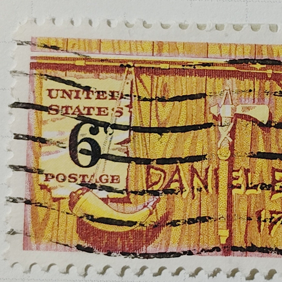 1968 US 6c Daniel Boone American Folklore Stamp #1357 Used Cancelled Vintage