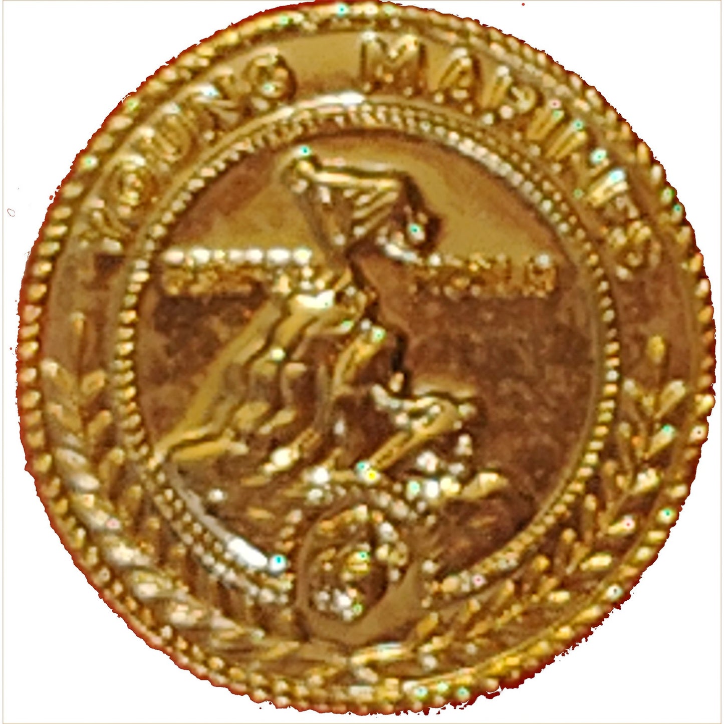 Young Marines Iwo Jima Cover Device Hat/Lapel/Brooch Pin, Brass Finish
