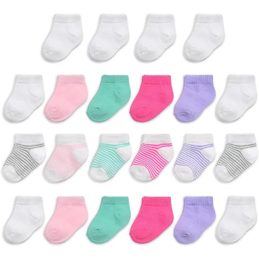 Baby 22-Pack Grow & Fit Flex Zones Low Cut Stretch Socks - Unisex (0-6M)