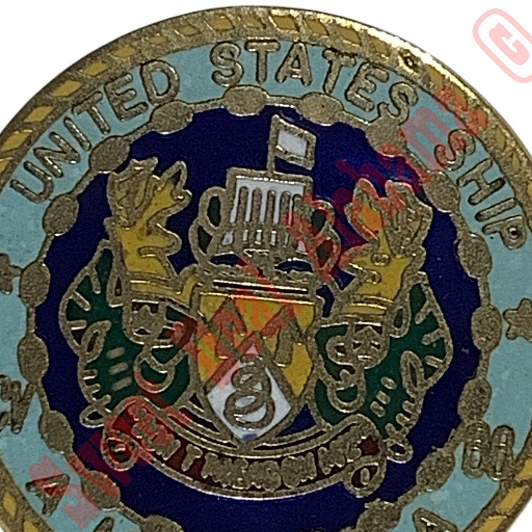 United States Ship America CV-66 Hat, Lapel, or Tie Pin 1"D