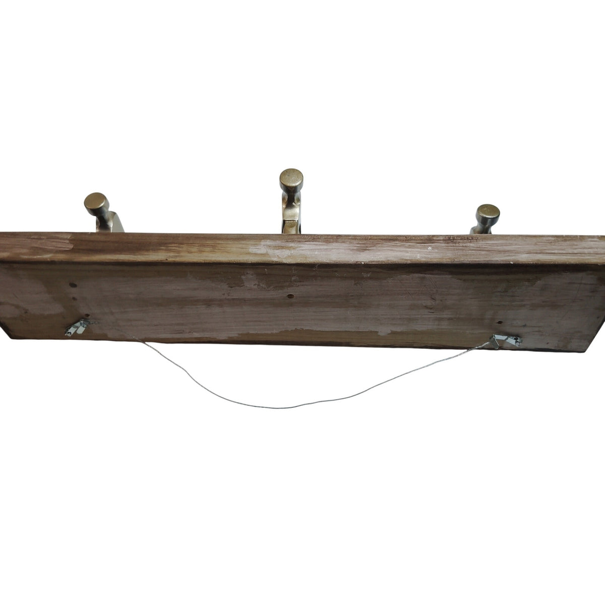 Handmade Hammer Head Coat Rack Rustic Farmhouse Wall Hook 3 Brass Hooks