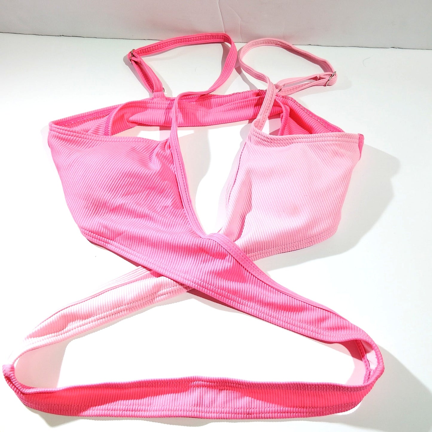 Aulyffo Girls Swimsuit Top – Pink Crisscross Style – Size 11–12Y – NWOT