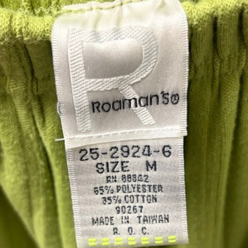 VTG Roaman's Green Ribbed Knit 3PC M Set - Cardigan, Tank & Elastic Waist Pants