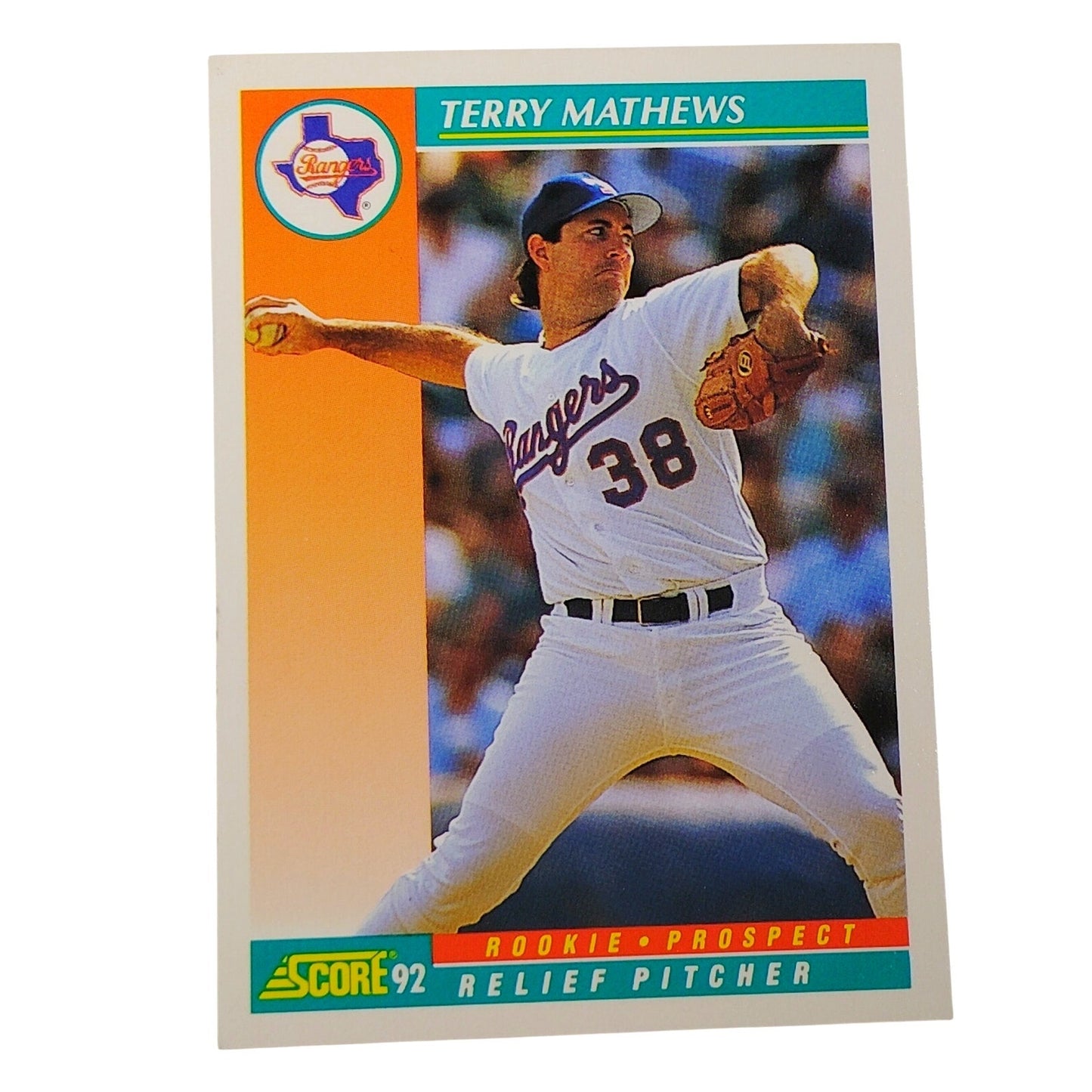 1992 Score Terry Mathews #737 Texas Rangers RP Rookie Prospect Baseball Card NM