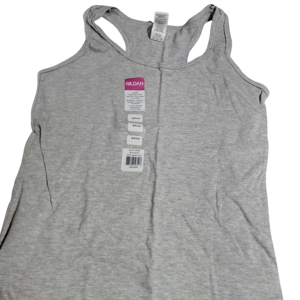 Gildan Ladies Racerback Tank – Small – Sport Gray - 90% Cotton 10% Polyester