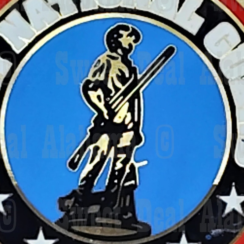 Metallic United States Army National Guard Recessed Emblem, 2" Display Emblem