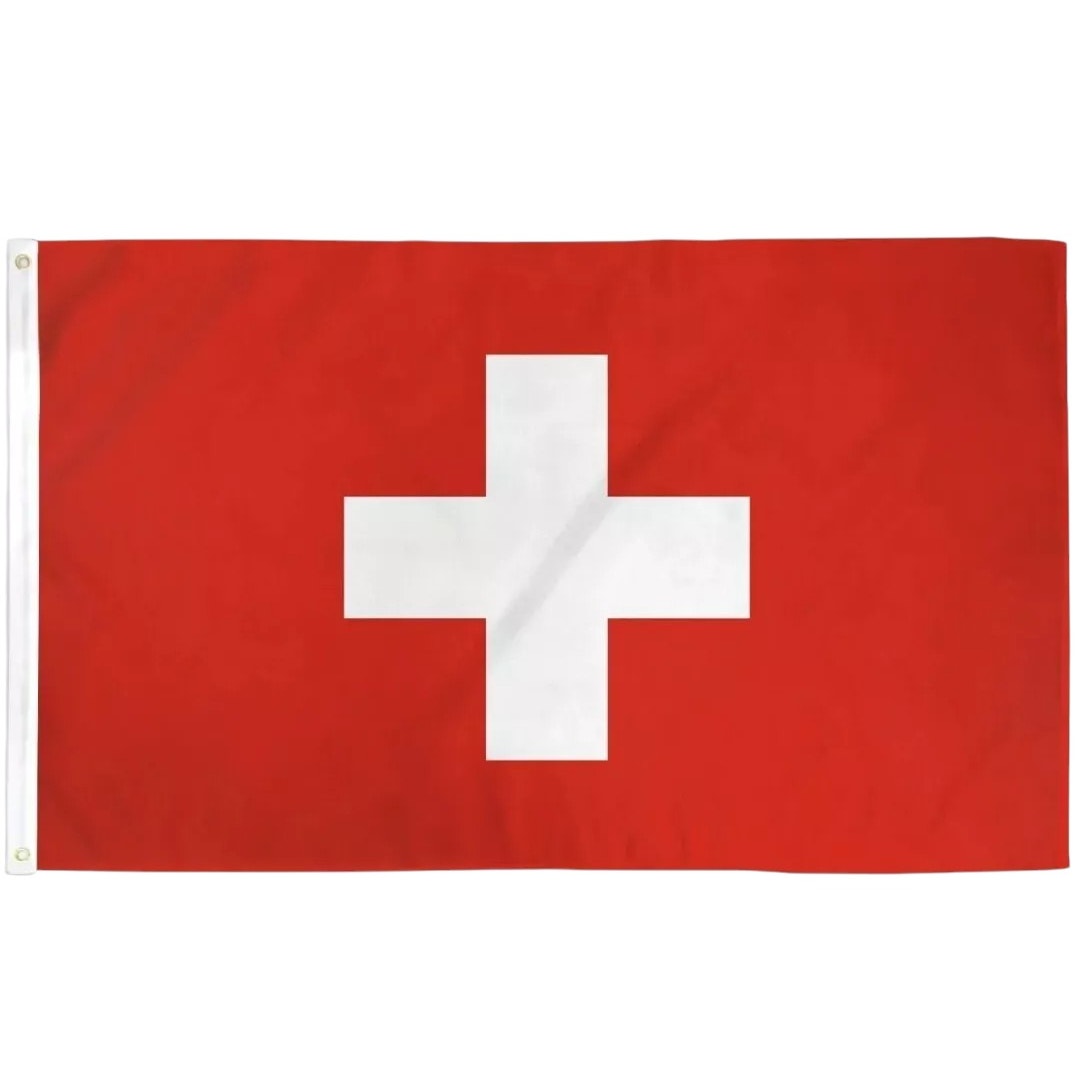 Country Flag, Swiss, Switzerland Flag, 3' x 5' Poly Flag / Banner, 100D Material