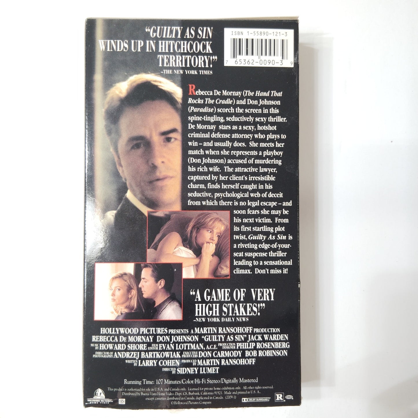 Guilty as Sin VHS 1993 Rebecca De Mornay Don Johnson Thriller