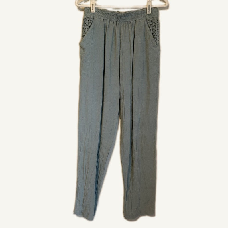 Vintage Sea Suns 3-Piece Matching Set L Blue Tank Cover-Up Pants USA Made