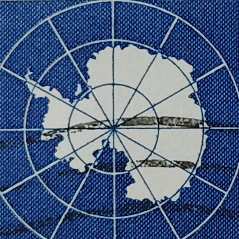 1971 US Postage Stamp Scott #1431 8c Antarctic Treaty Map Anniversary Used
