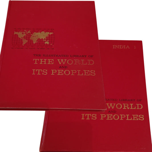Vintage 1964 India & Its Peoples Vol 1 & 2 - Greystone Press Hardcover Books