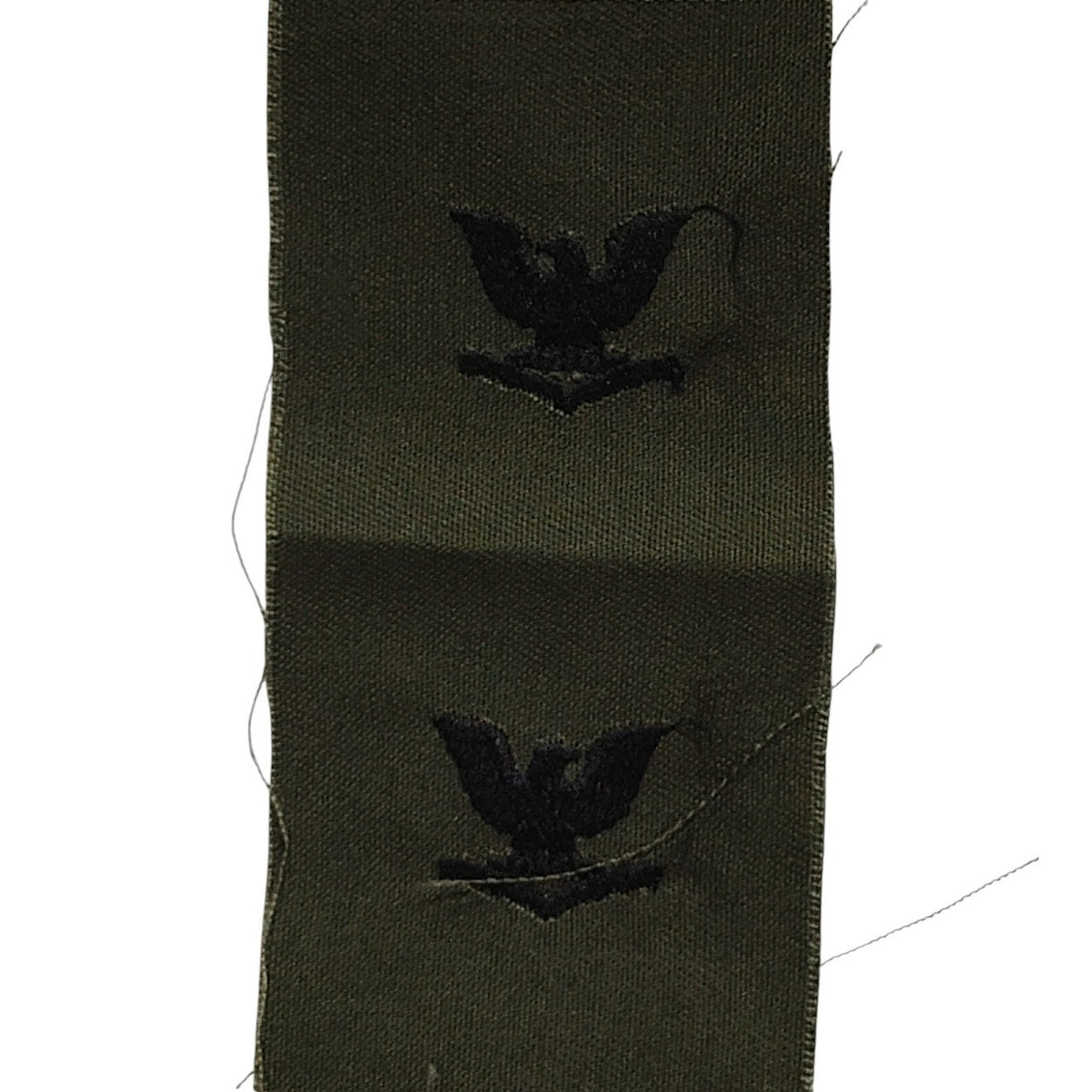 Vintage Navy Petty Officer 3rd Class E-4 Subdued Sew-On Collar Device Emblems ODG Tactical Patches