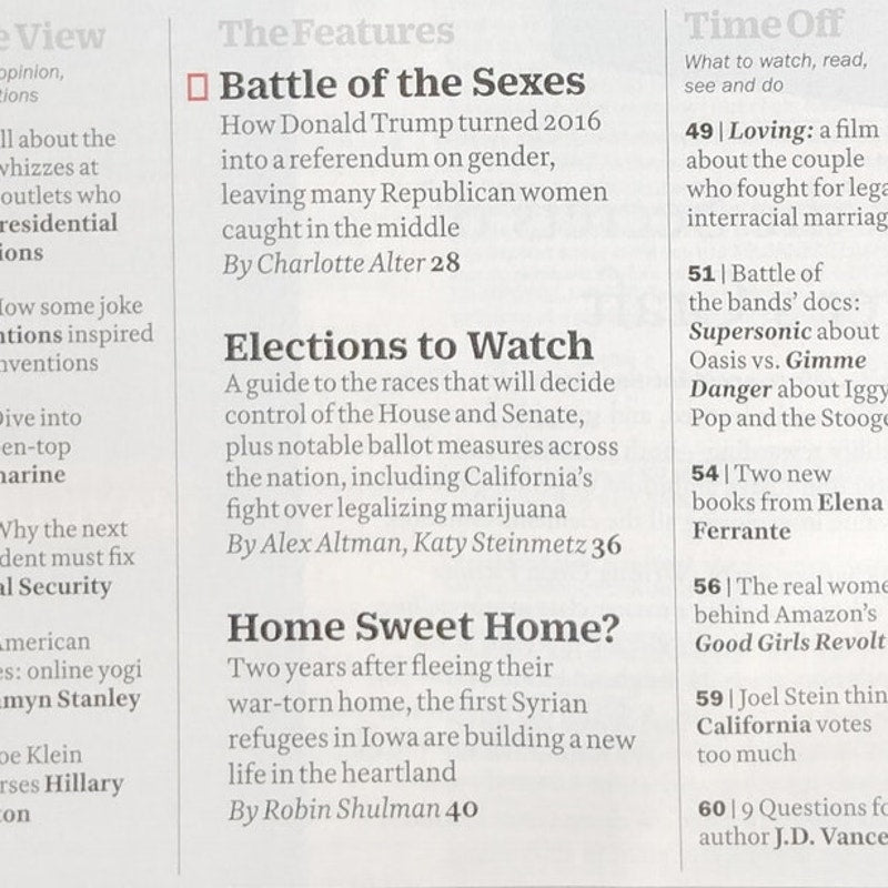 TIME Magazine Nov 14 2016 The End Is Near Clinton Trump Election Cover