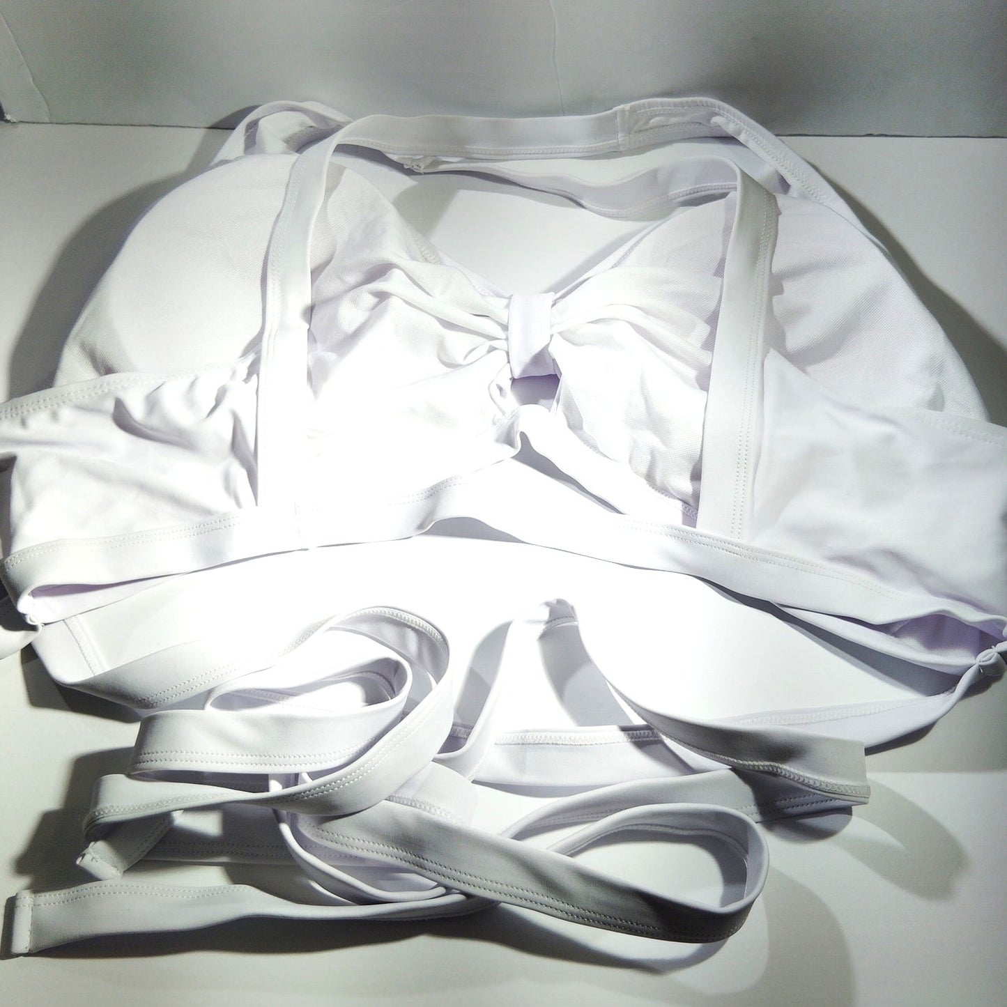 Women’s Multi‑Strap Bikini Top – White – 4XL – 85/15 Polyester/Spandex – NWT