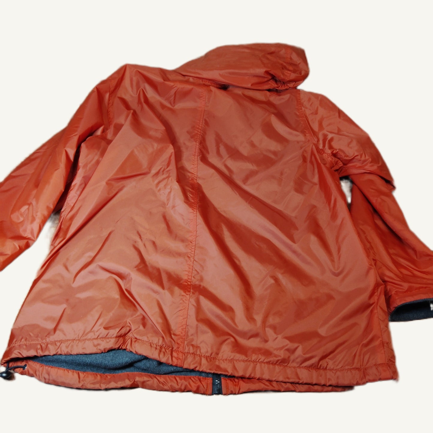 Roaman's M Orange & Grey Hooded Nylon Jacket with Polyurethane Coating