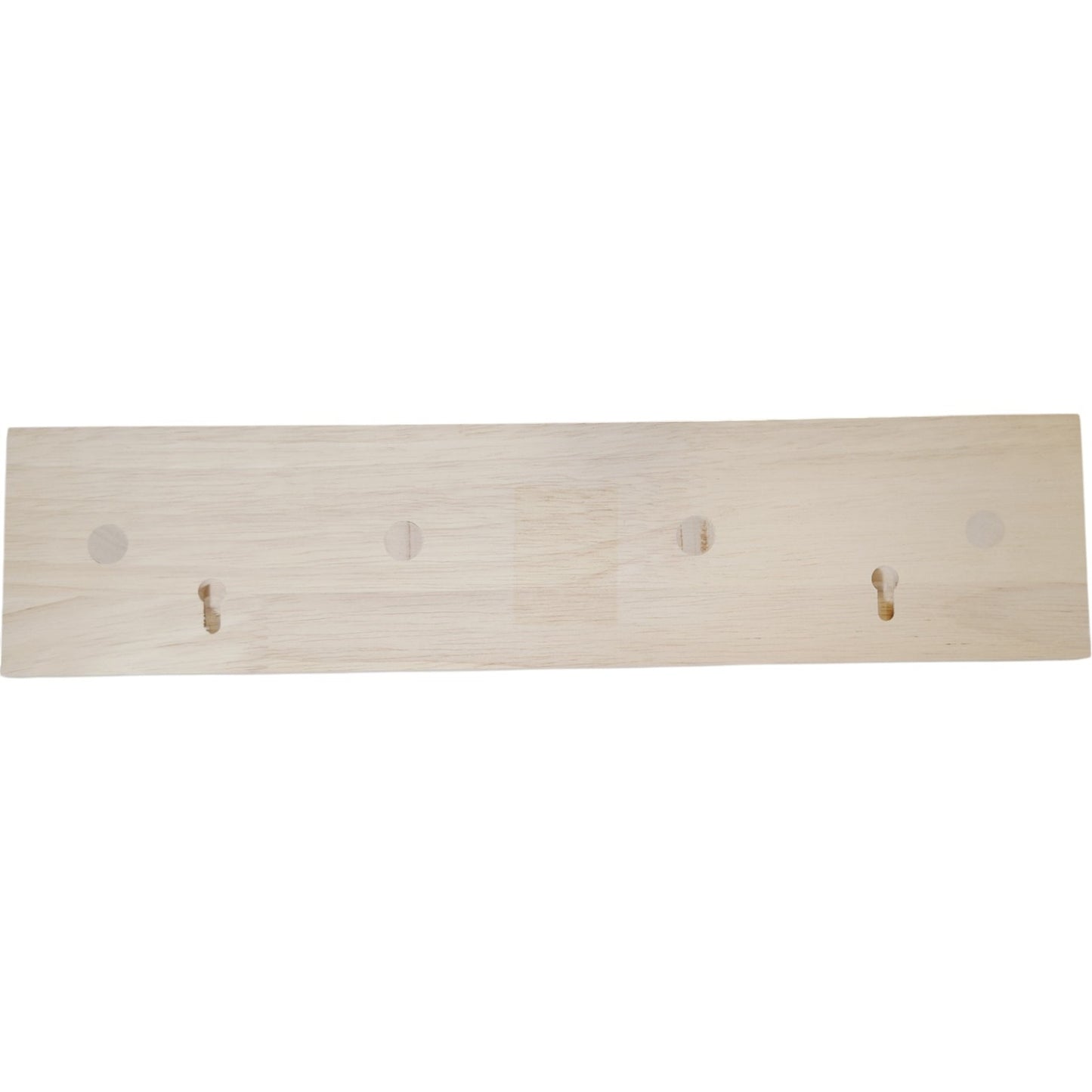 Two (2) Natural Wood Wall-Mounted Coat Rack – 4 Pegs – 13" x 3" x 3"