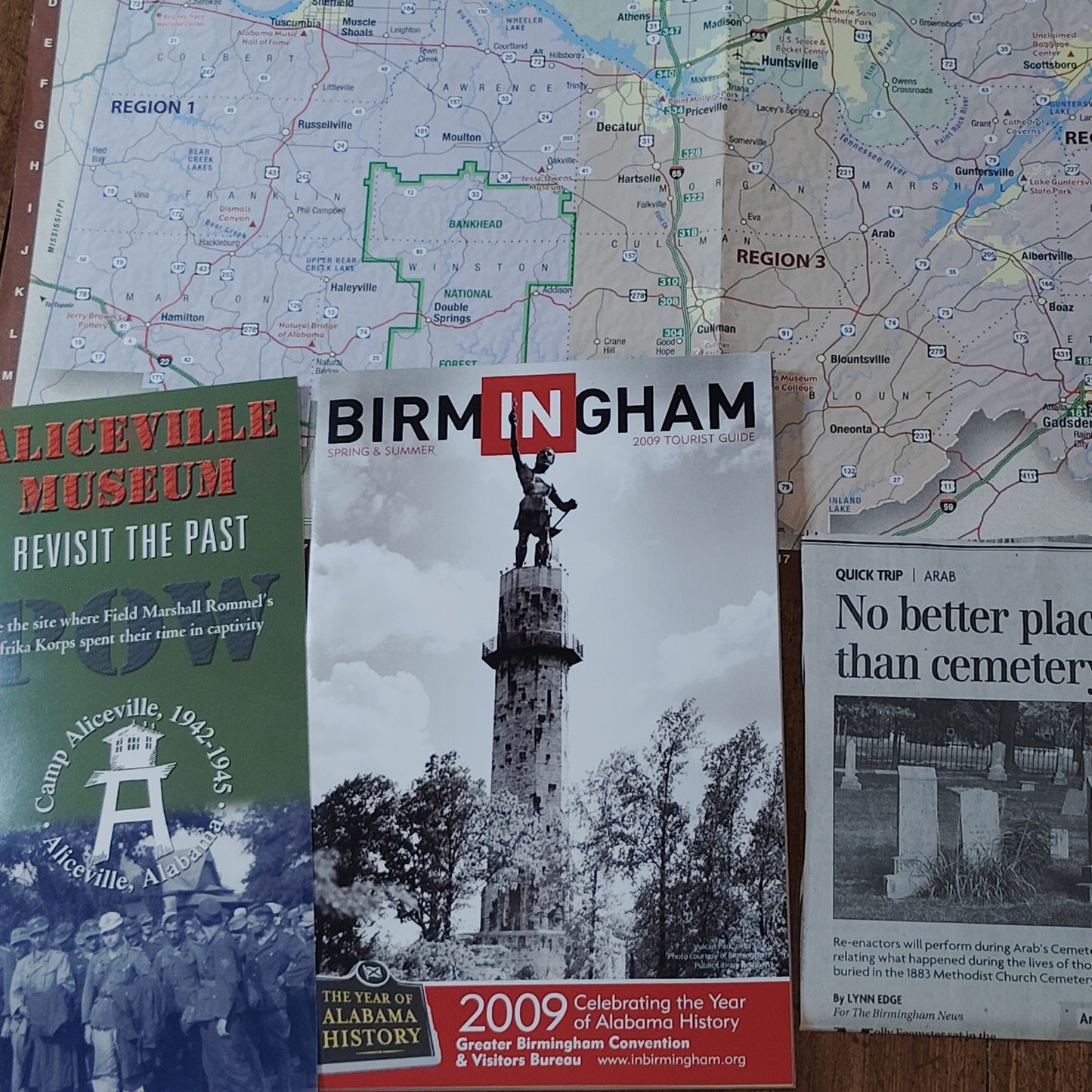 Vintage Alabama Travel Ephemera Lot - Maps, Guides, Brochures & More