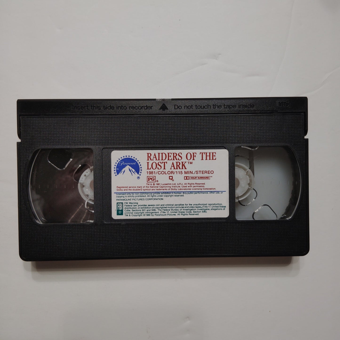 Indiana Jones Raiders of the Lost Ark VHS 1981 Harrison Ford Adventure Vintage