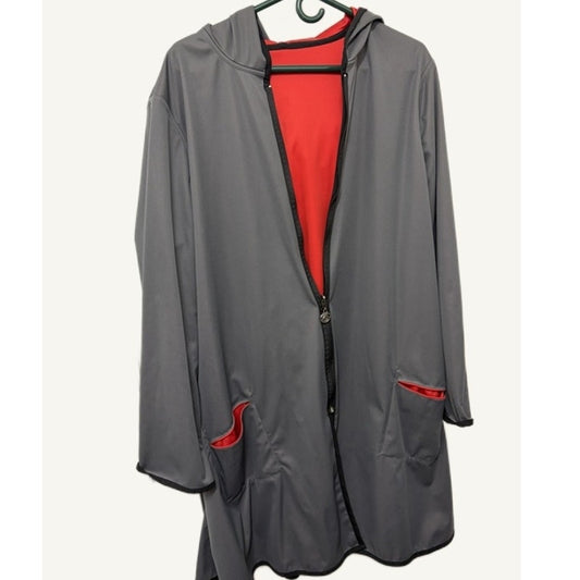 Winding River Reversible Hooded Jacket XL Red Gray Full Zip Coat Estate Find