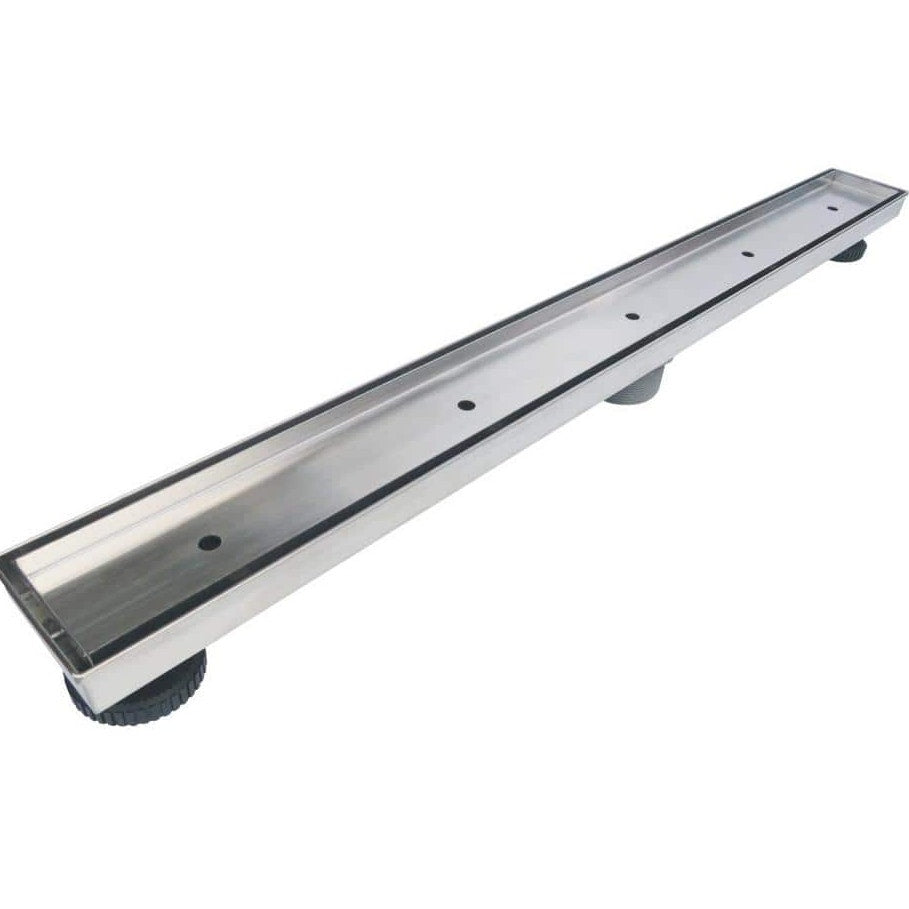 24 in. Stainless Steel Linear Shower Drain with Tile Insert Drain Cover, Silver