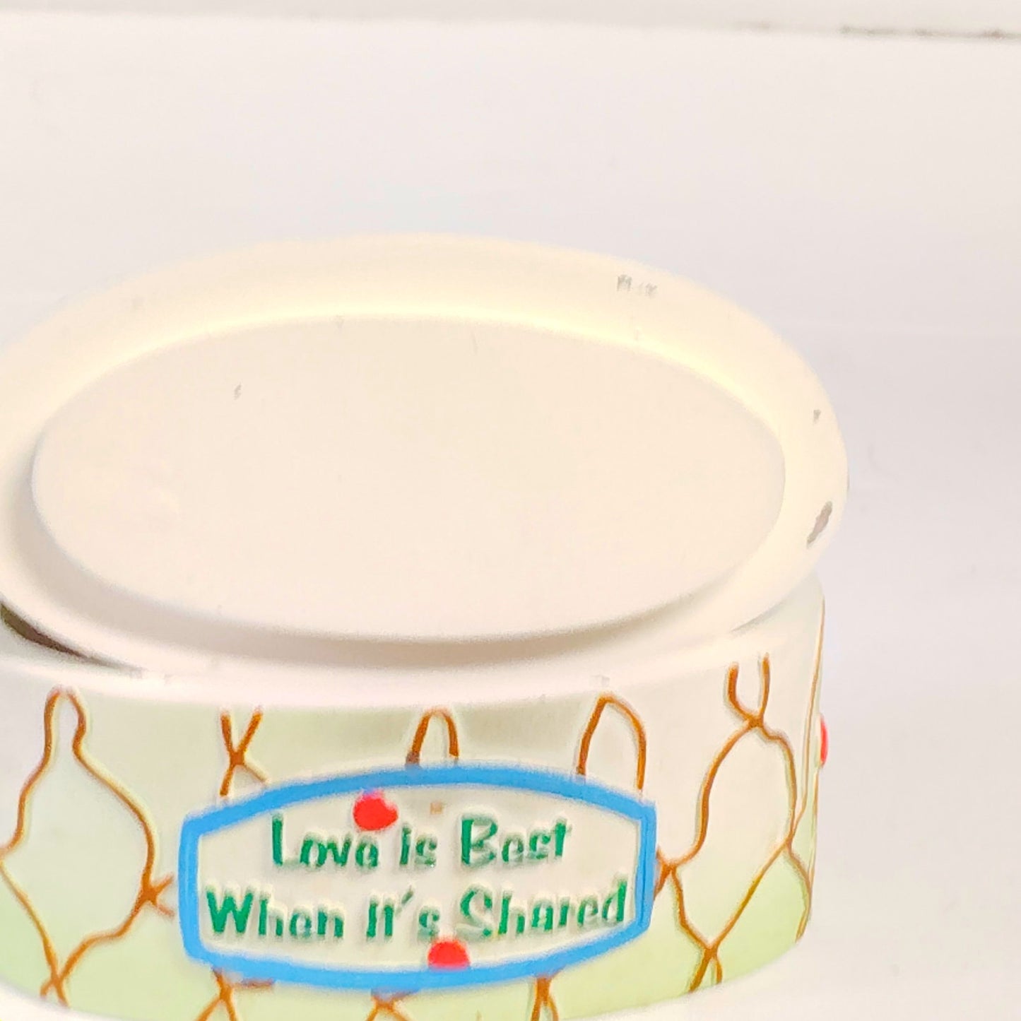 VTG Love Birds Trinket Box “Love Is Best When It’s Shared” 2‑Piece Figurine