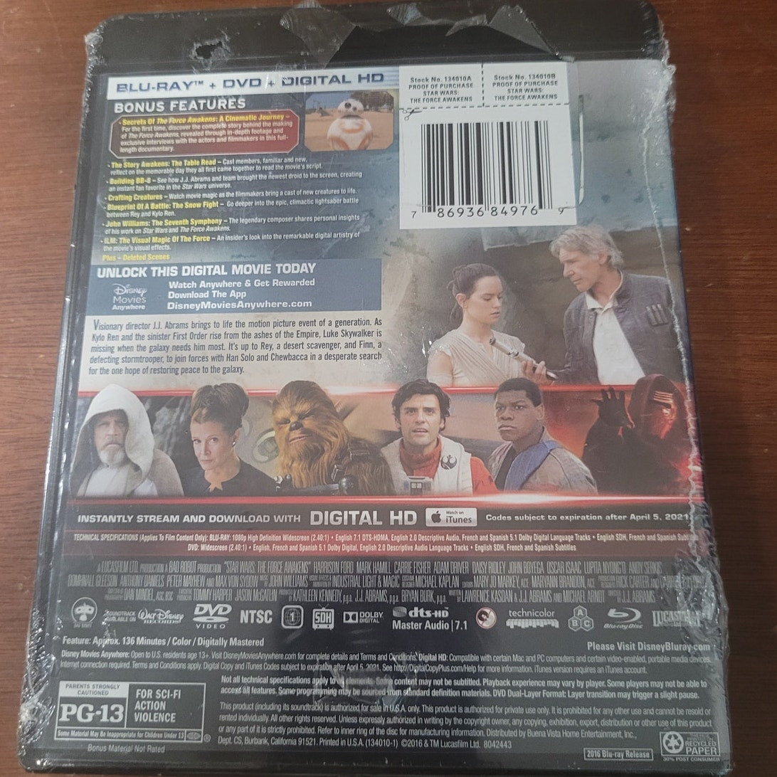 Star Wars Episode VII The Force Awakens Blu-ray + DVD 2015 Sci-Fi Action