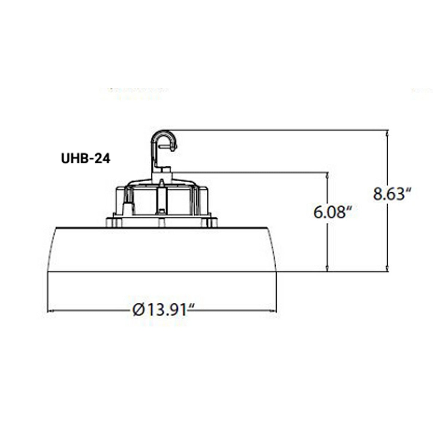 COOPER LED ROUND HIGH BAY, 4000K, UHB-24-347V-L840-CD-U, WHITE, 24000 LUMENS