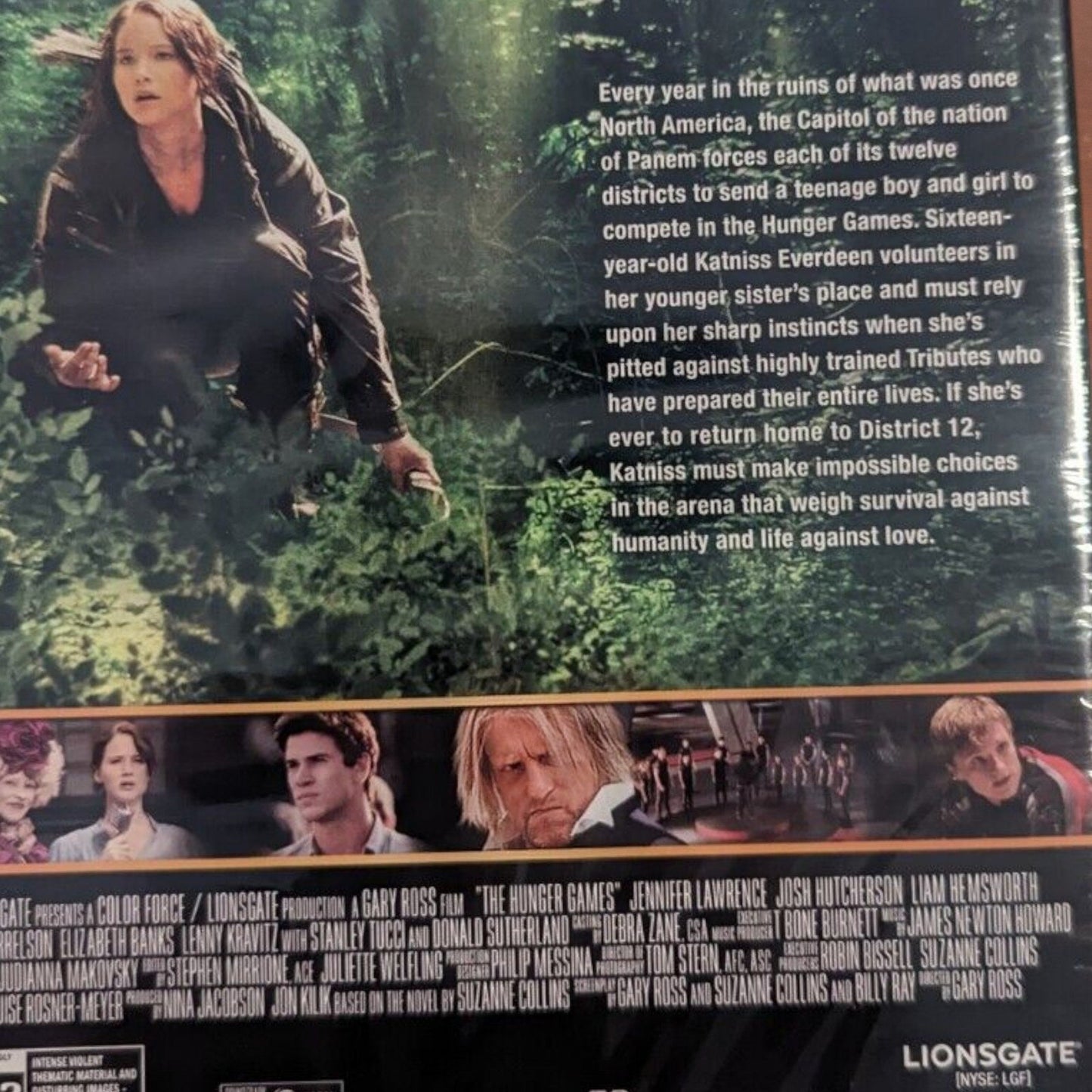 The Hunger Games DVD 2012 Action Adventure Dystopian Thriller, Jennifer Lawrence