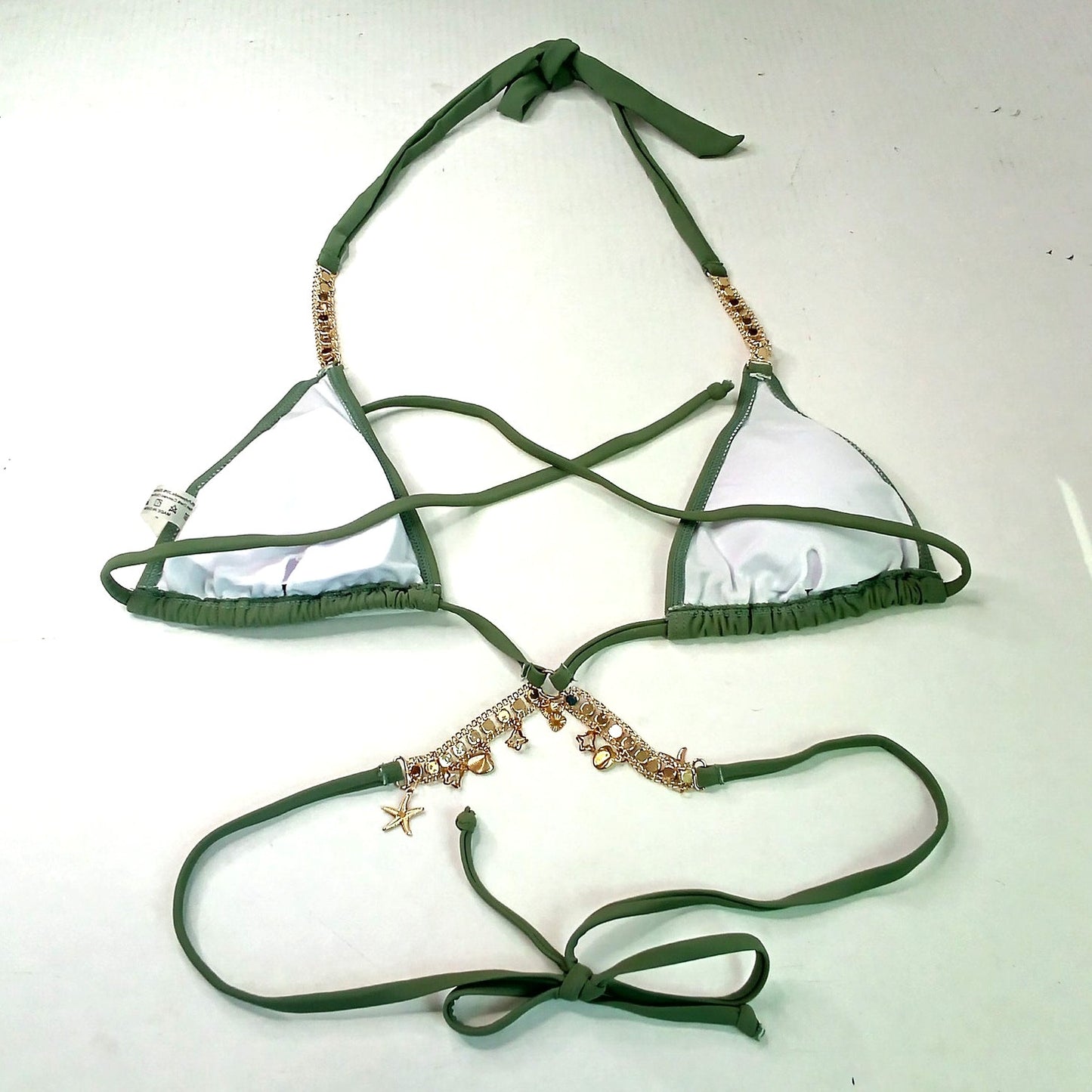 YAUASOPA Shiny Diamond Charms Bikini Top Women’s Medium