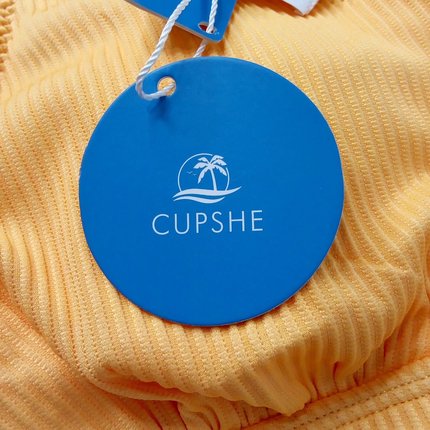 Cupshe Ribbed Scoop Neck Bikini Top Bright Orange Cutout Swim Women’s Medium
