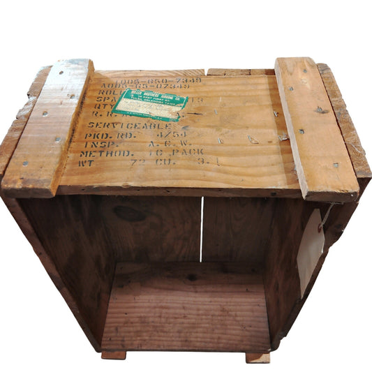 Military Surplus Wooden Storage Crate 27x18x11, Serviceable Condition, 1950s Era