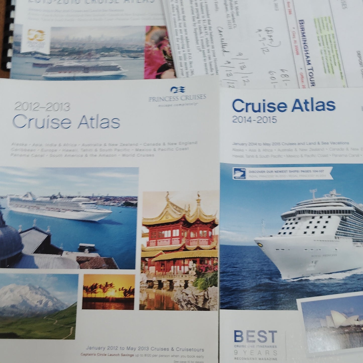 Princess Cruises 2014-2015 Panama Canal Cruise Atlas & Ephemera Lot