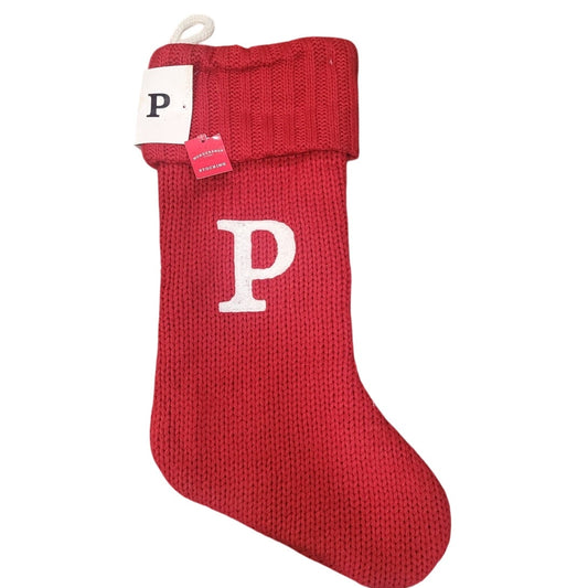 Wondershop™ Knit Monogram Christmas 20" Stocking Red Letter "P"