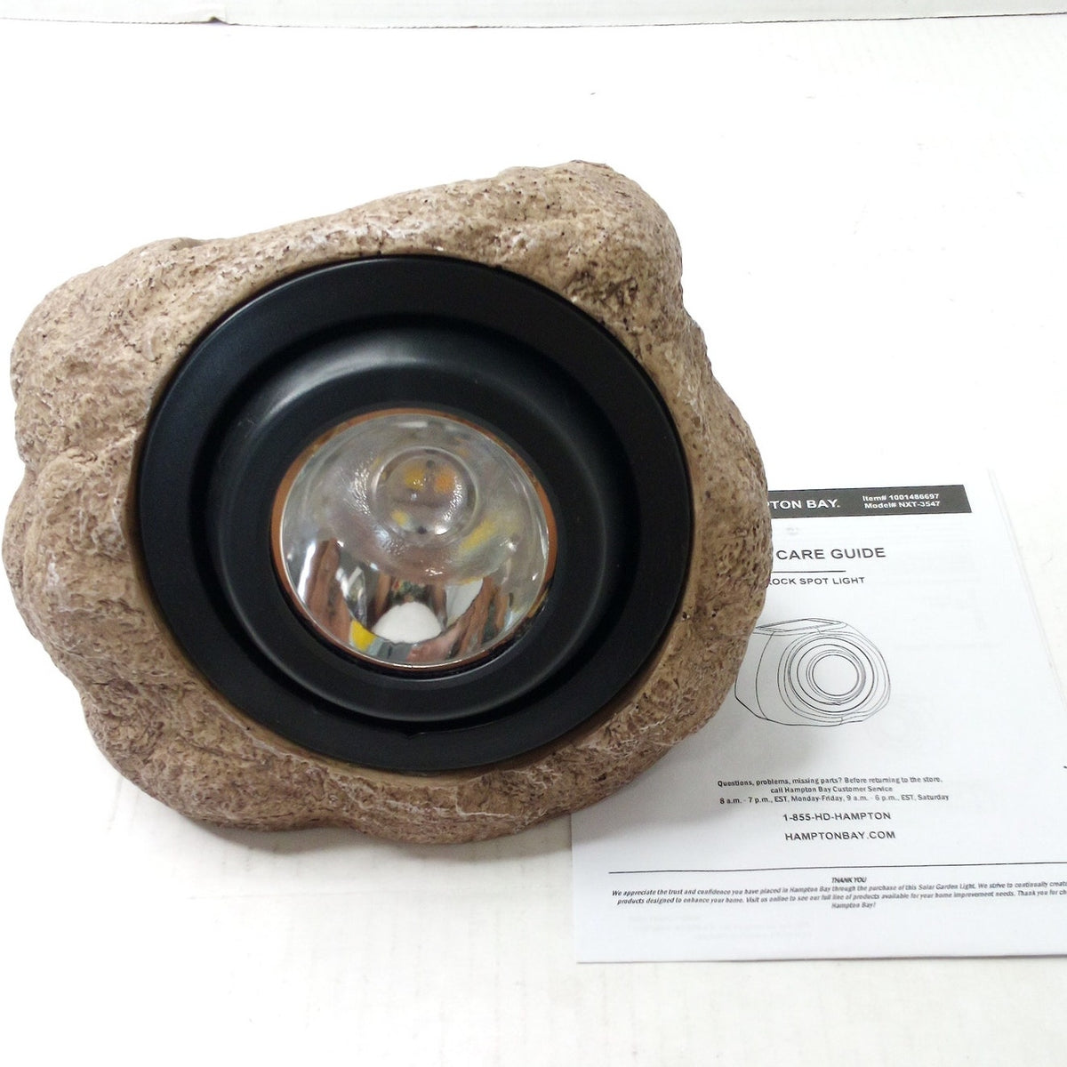 Hampton Bay Solar LED Rock Spot Light Color Changing Sandstone NXT-3547 Patio