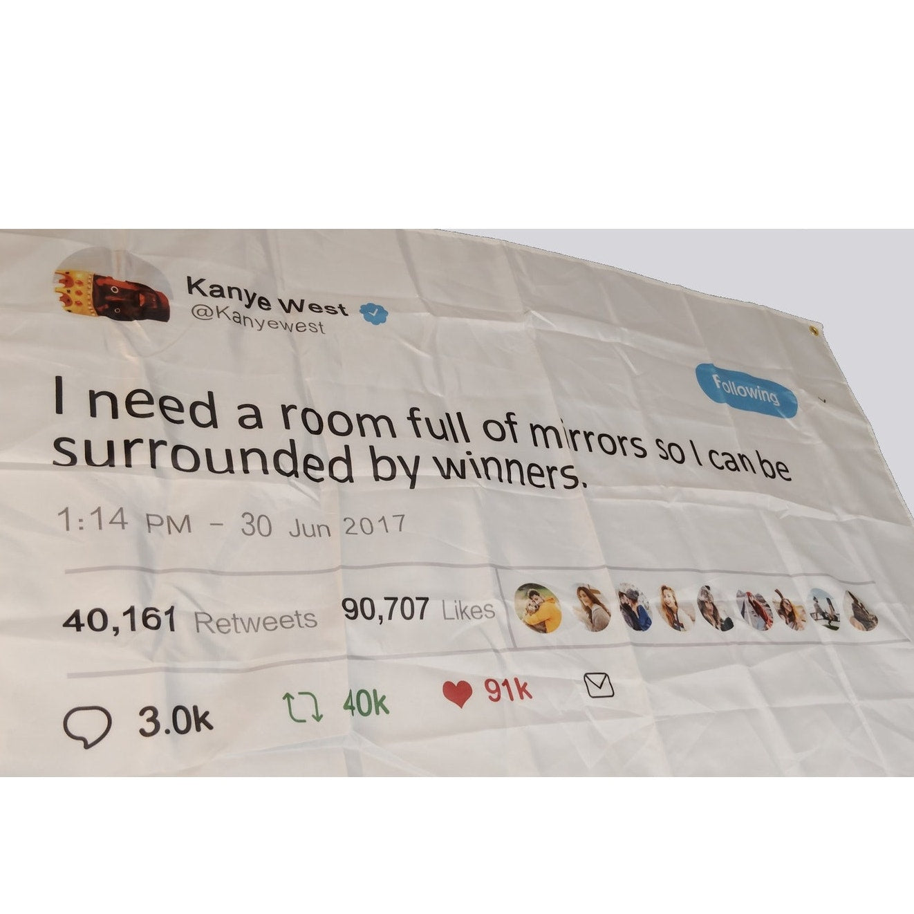 Kanye West Tweet Flag 3x5 ft Wall Banner Dorm Room Decor w/ Brass Grommets