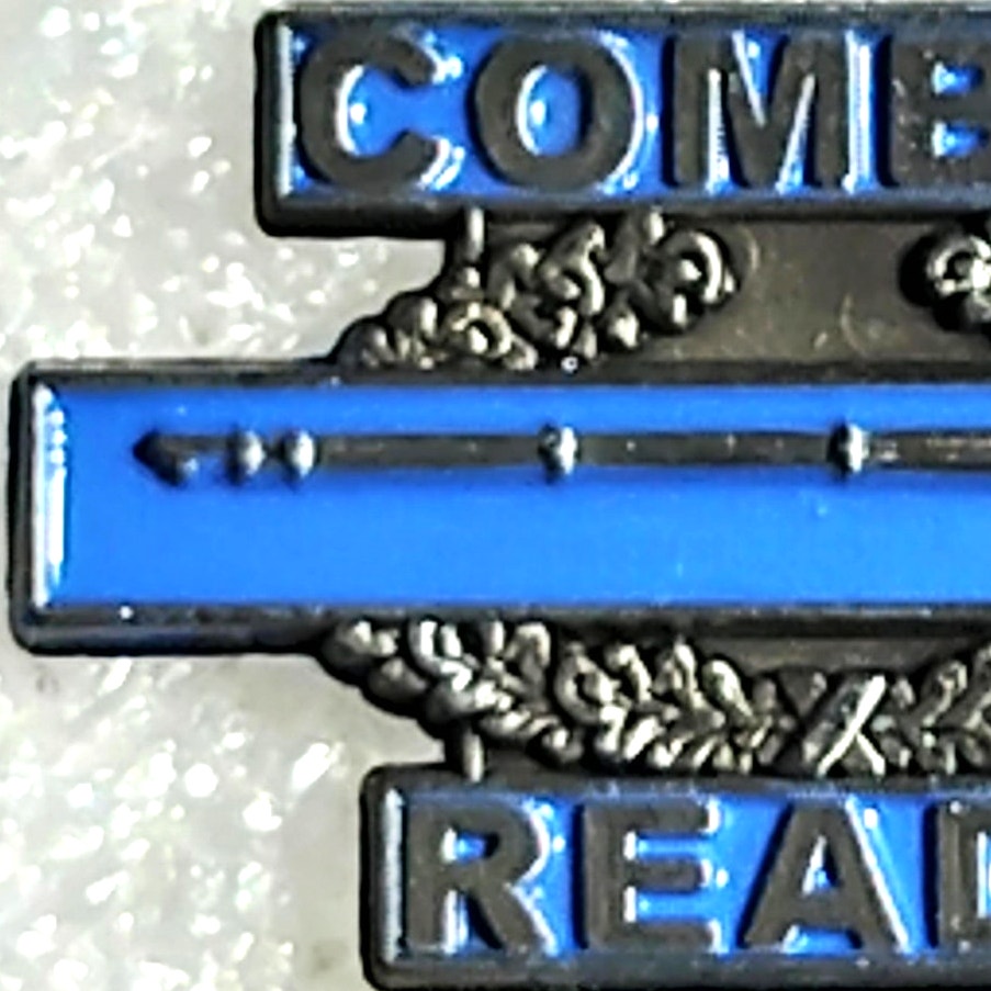 U.S. Army CIB “Combat Ready” Novelty Hat Lapel Brooch Pin, 1‑1/4"W × 7/8"H