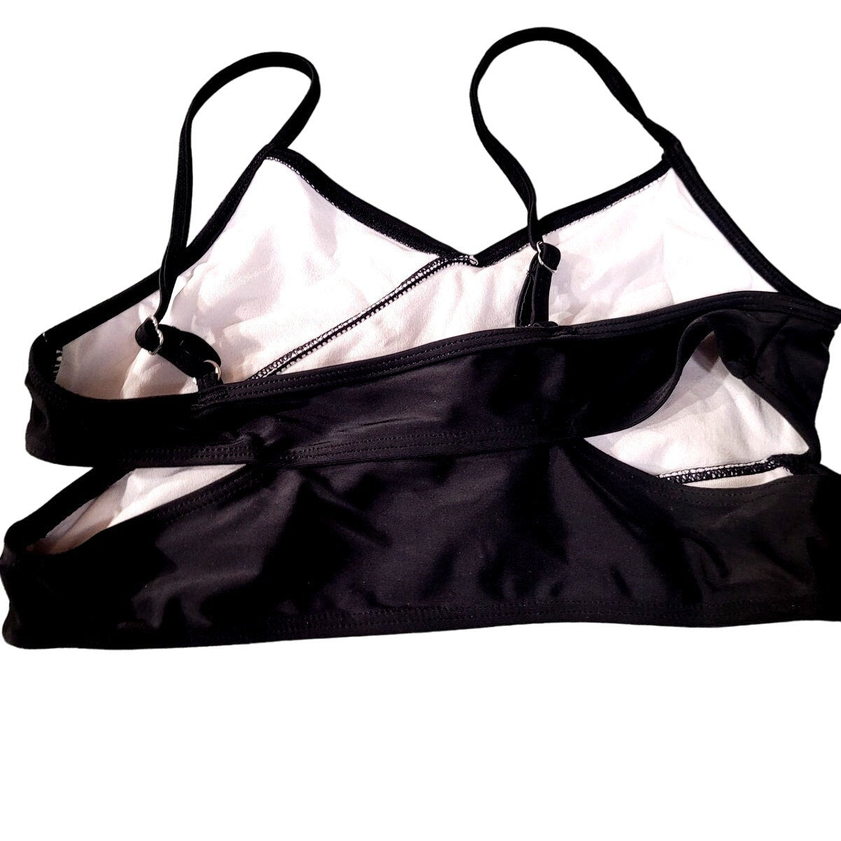 Kanu Surf girls Coral Reef Beach Sport Wrap Around Bikini 2-piece Two Piece Swimsuit, Solid Black, 14, NWT