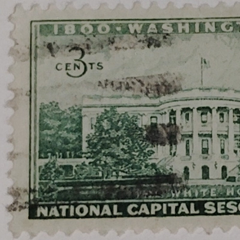 1950 3¢ National Capital Sesquicentennial – Scott 990 – White House Exec Mansion